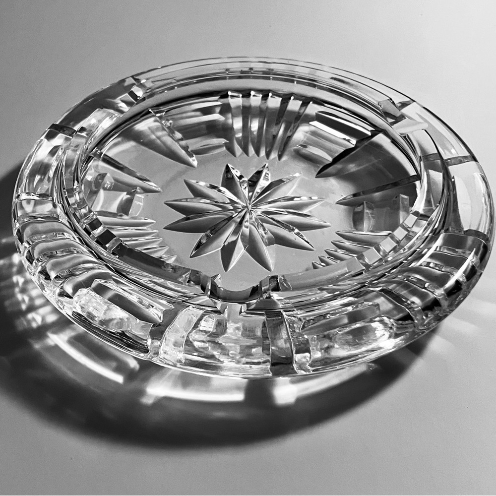 1960’s WATERFORD ASHTRAY / Fine Hand-Cut Irish Crystal / RETRO MCM/ Some Damage
